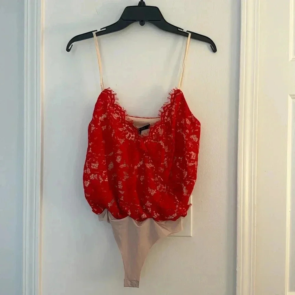 Red Lace Bodysuit